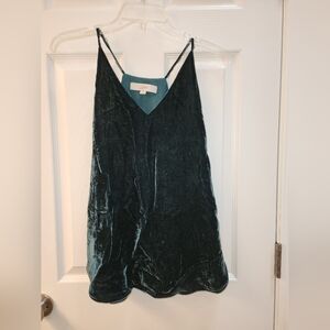 LOFT Deep Teal Velvet Camisole